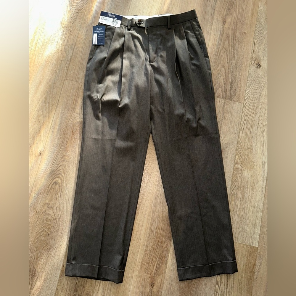 Ralph Lauren Classic Brown Pleated Pants